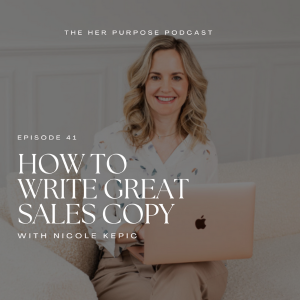 Podcast graphic with guest copywriter, Nicole Kepic